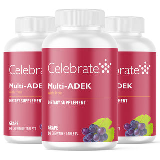 Vitamina Multi-ADEK con 60 mg Ferro, Masticabile, Grape