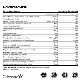 CelebrateONE Multivitaminico bariatrico una volta al giorno senza Ferro, Capsule