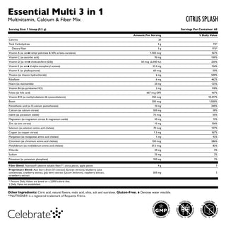 Essential Multi 3 in 1 Multivitaminico con Calcio, Bere Miscela