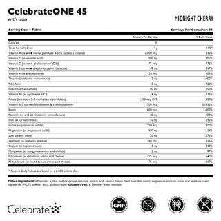 CelebrateONE 45 Einmal täglich bariatrisches Multivitamin mit Eisen, Kautabletten