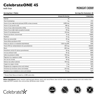 CelebrateONE 45 Multivitaminico bariatrico una volta al giorno con Ferro, Masticabile