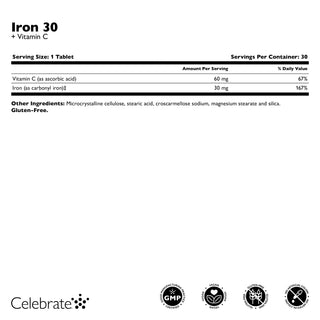 Iron 30 mg + Vitamin C Non-Chewable Tablet