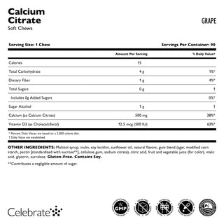 Calcio Citrato, masticatori morbidi