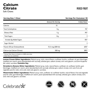 Calcio Citrato, masticatori morbidi