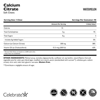 Calcium Citrate, Pâte à mâcher