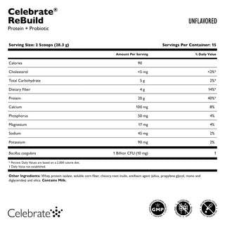 Celebrate® ReBuild Proteine + Probiotico, Polvere