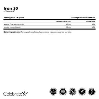 Ferro 30 mg + Vitamina C, Capsule 