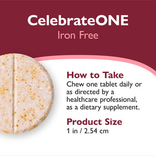 CelebrateONE Multivitaminico Bariatrico Una Volta al Giorno senza Ferro, Masticabile