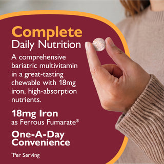 CelebrateONE 18 Multivitaminico bariatrico una volta al giorno con Ferro, Masticabile