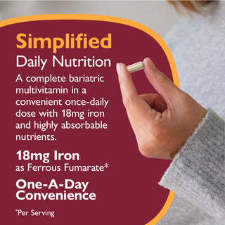 CelebrateONE 18 Multivitaminico bariatrico una volta al giorno con Ferro, Capsule