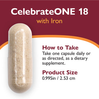 CelebrateONE 18 Multivitaminico bariatrico una volta al giorno con Ferro, Capsule