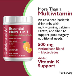 Essential Multi 3 in 1 Multivitaminico con Calcio, Bere Miscela