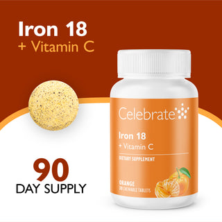 Ferro 18 mg + Vitamina C, Masticabile, Orange 