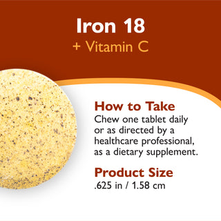 Ferro 18 mg + Vitamina C, Masticabile, Orange 