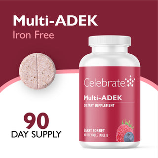 Vitamina Multi-ADEK senza Ferro, Masticabile, Berry Sorbet