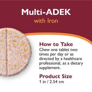 Vitamina Multi-ADEK con 60 mg Ferro, Masticabile, Grape
