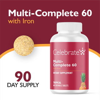 Multi-Complete 60 Bariatric Multivitaminico con Ferro, Masticabile, Tropical