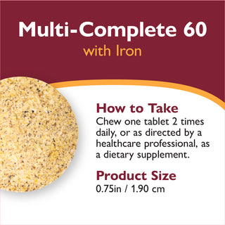 Multi-Complete 60 Bariatric Multivitaminico con Ferro, Masticabile, Tropical