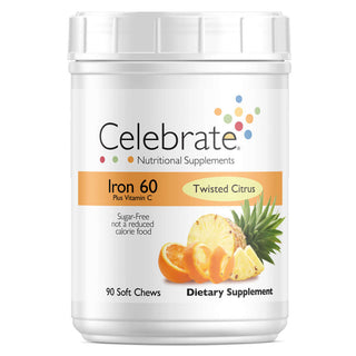 Ferro 60 mg + Vitamina C, Masticatori morbidi, Twisted Citrus
