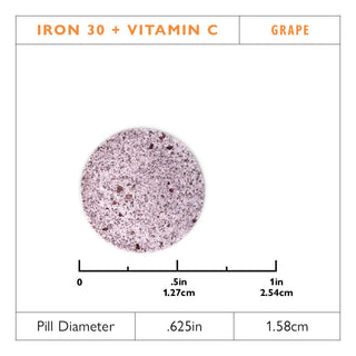 Ferro 30 mg + Vitamina C, Masticabile Compresse, Grape